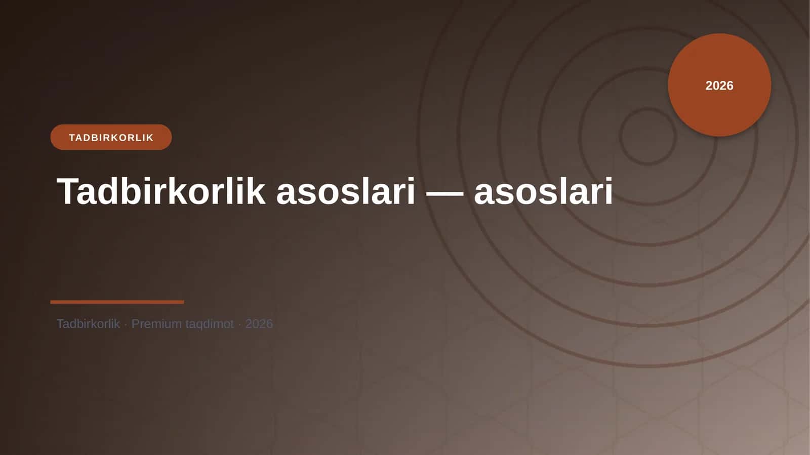 Tadbirkorlik asoslari — asoslari 1
