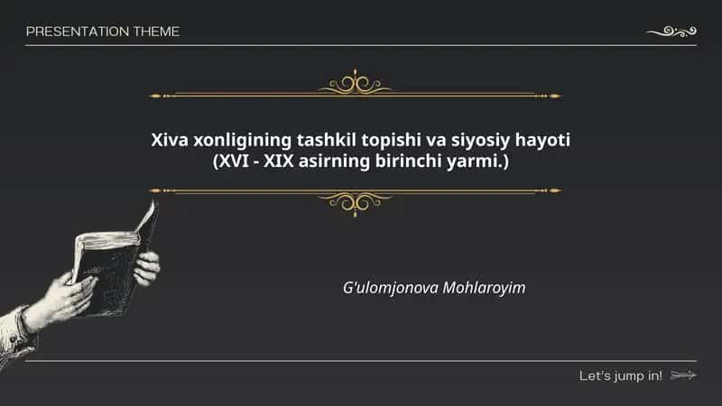 Xiva xonligining tashkil topishi va siyosiy hayoti (XVI - XIX asirning birinchi yarmi.) 1