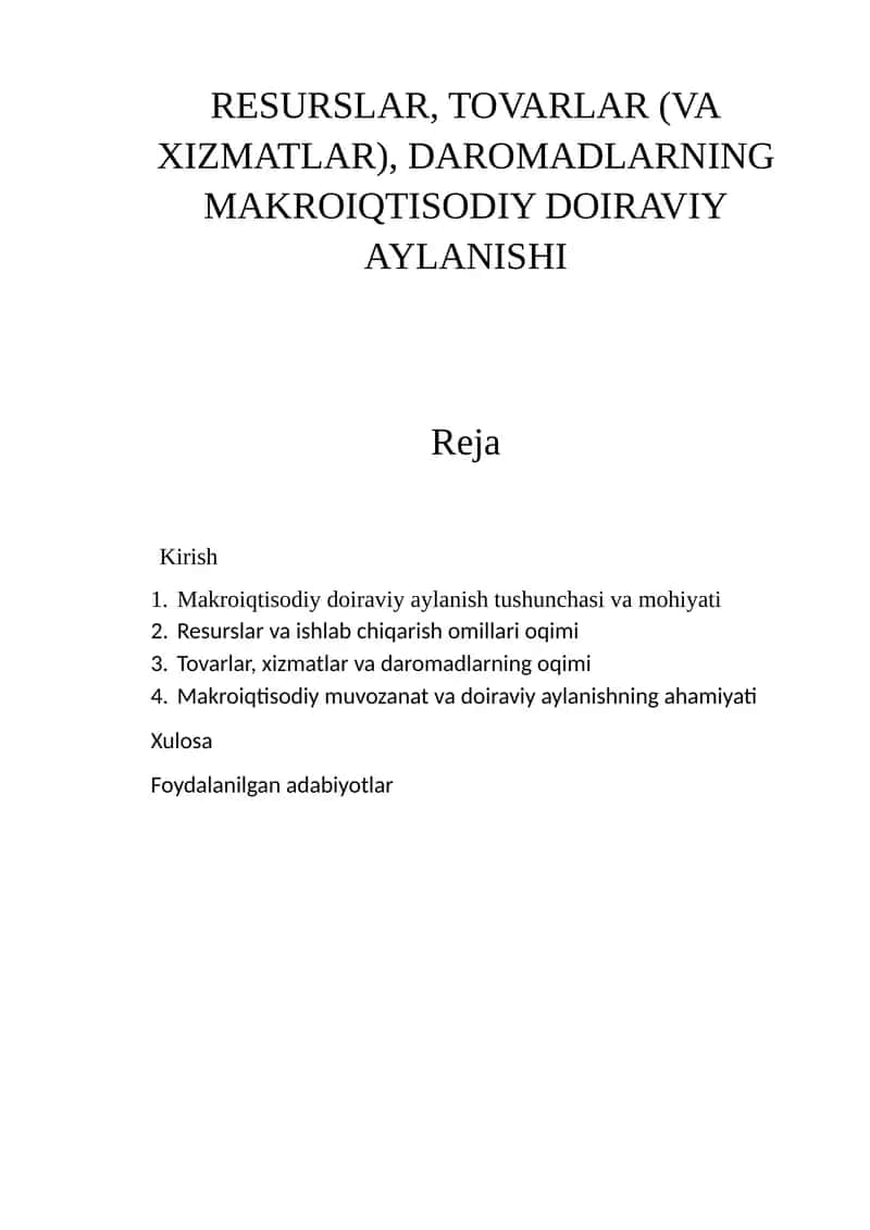 Makroiqtisodiy Doiraviy Aylanish Tushunchasi 1