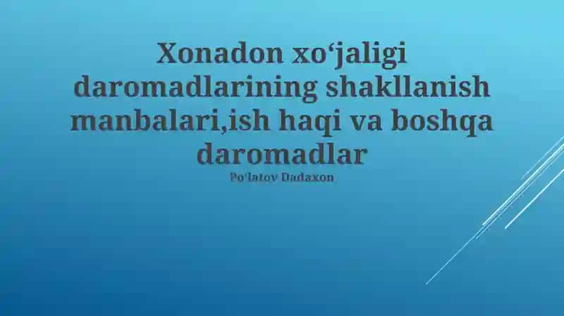 Daromadlarning taqsimlanishi 1