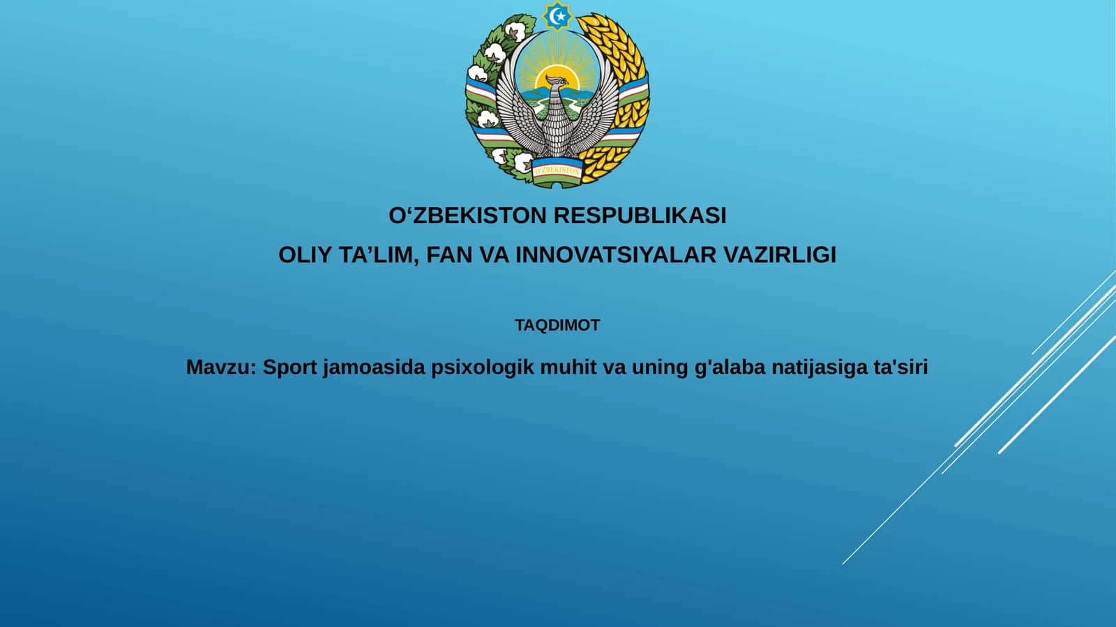 Sport jamoasida psixologik muhitning g'alabaga natijasiga ta'siri 1