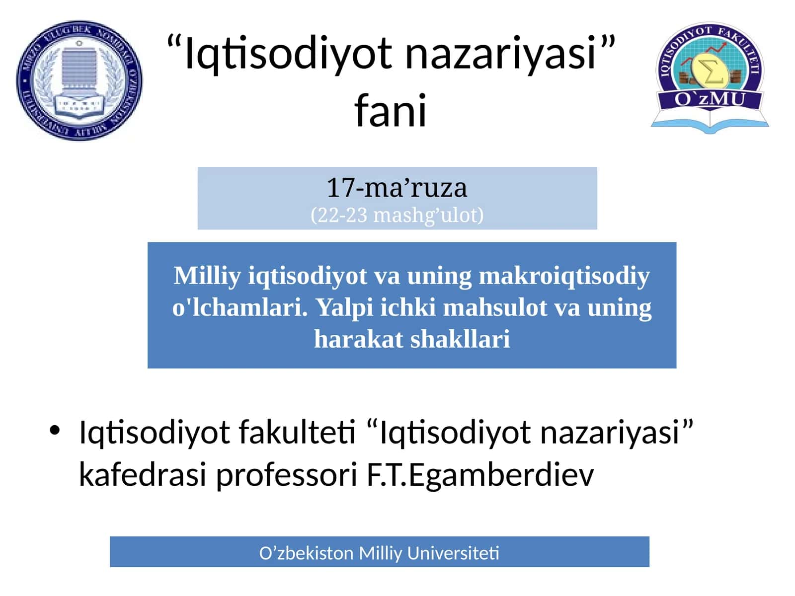 Iqtisodiyot nazariyasi 1