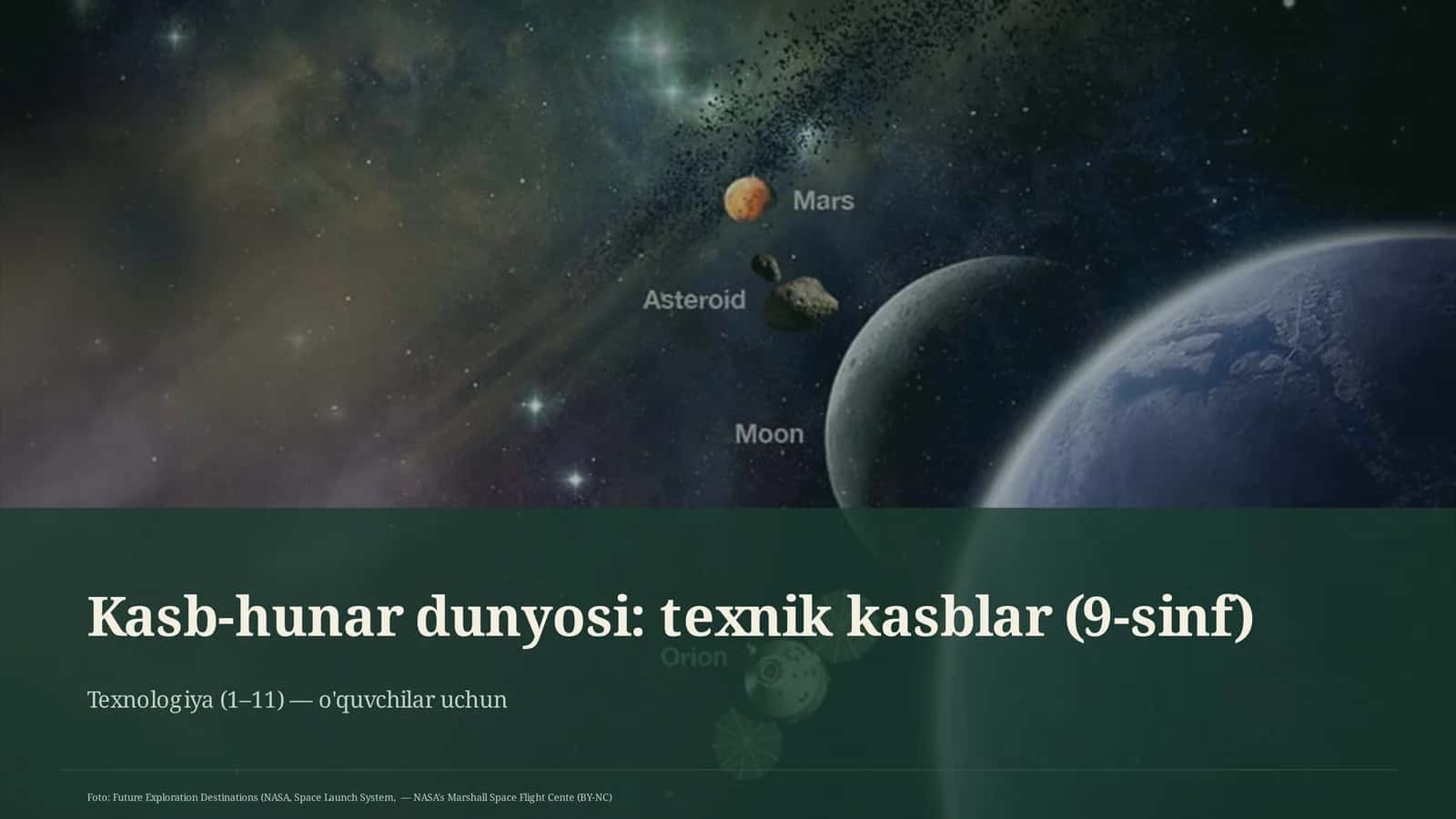 Kasb-hunar dunyosi: texnik kasblar (9-sinf) 1