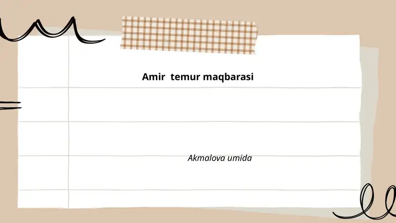 Amir Temur maqbarasi 1