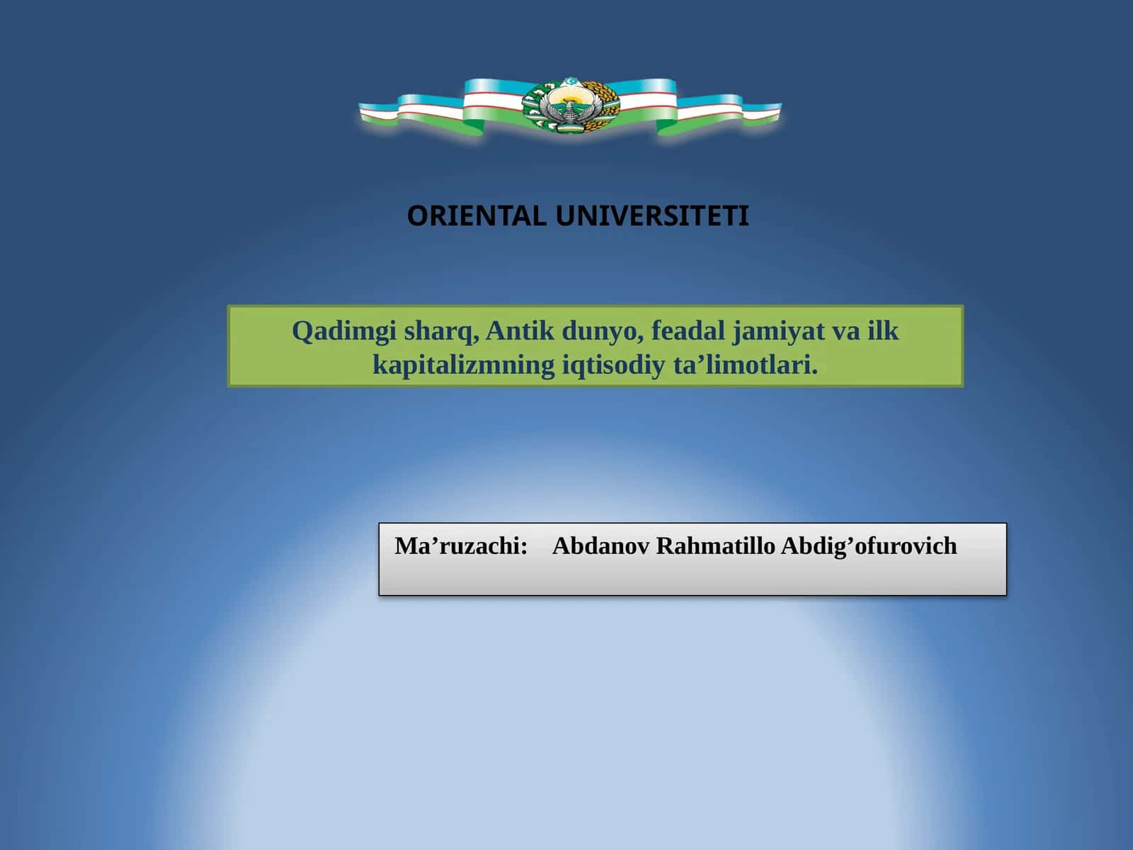 Qiymati Va Qimmati Olg'a 1