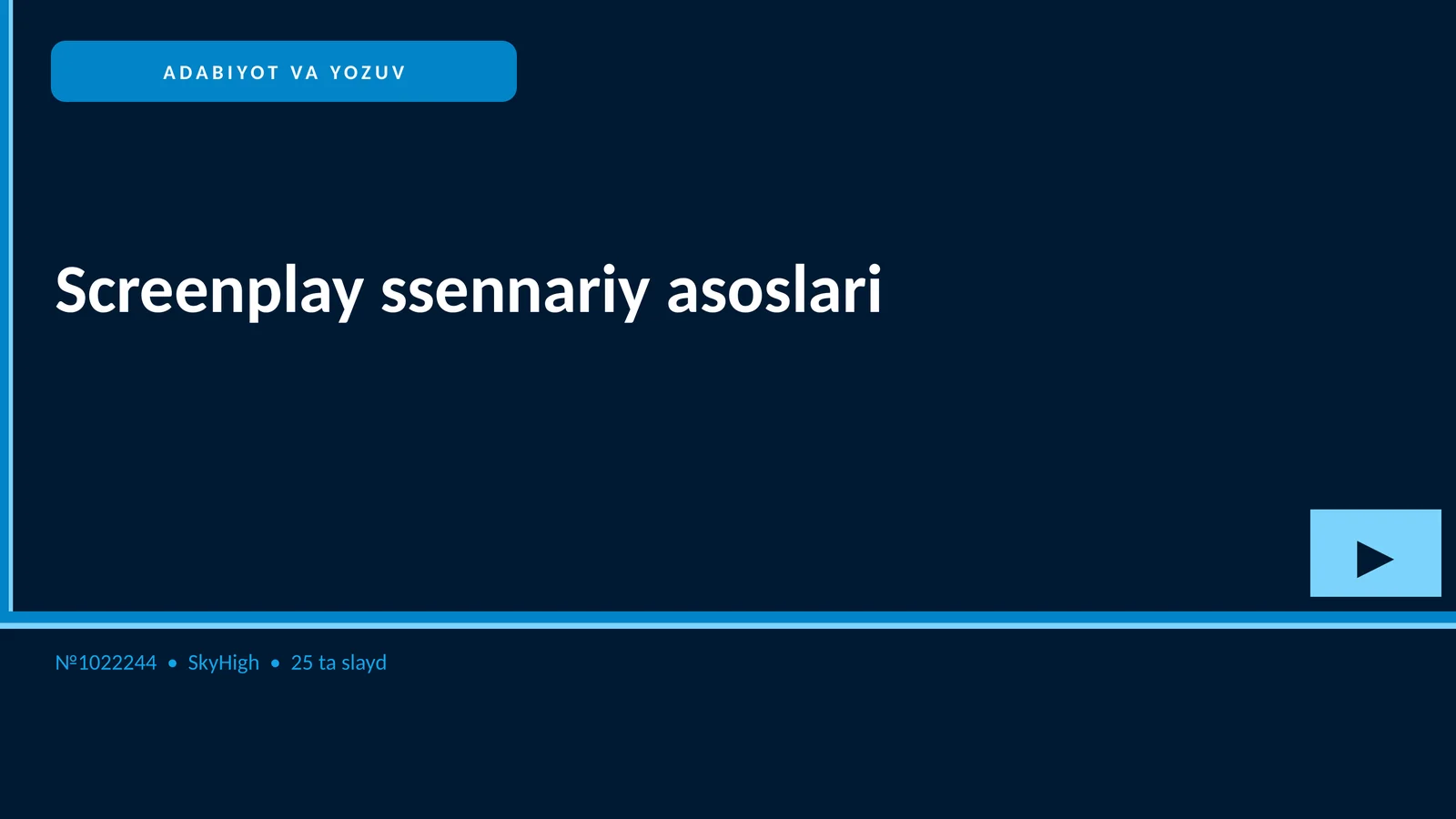 Screenplay ssennariy asoslari 1