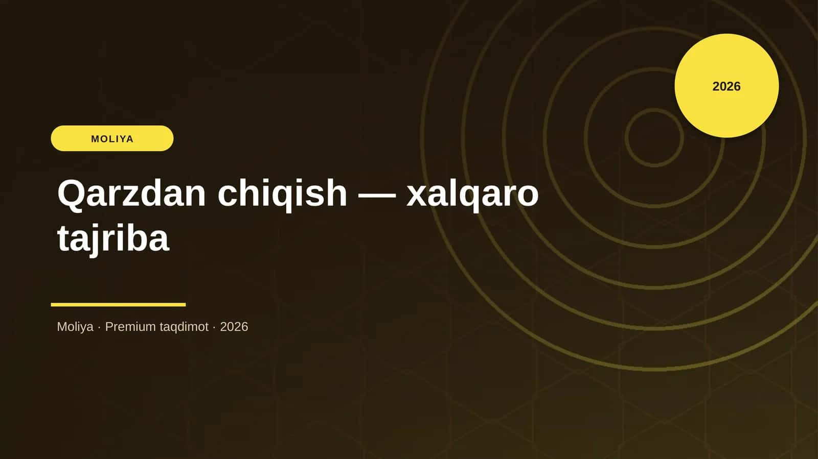 Qarzdan chiqish — xalqaro tajriba 1