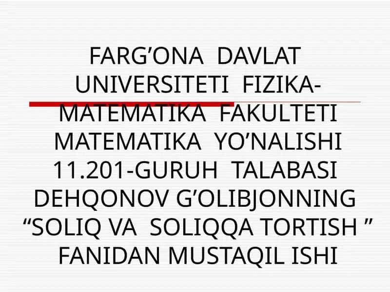 Soliq va soliqqa tortish 1