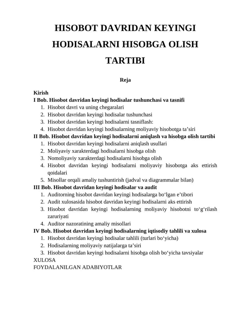 HISOBOT DAVRIDAN KEYINGI HODISALARNI HISOBGA OLISH TARTIBI 1