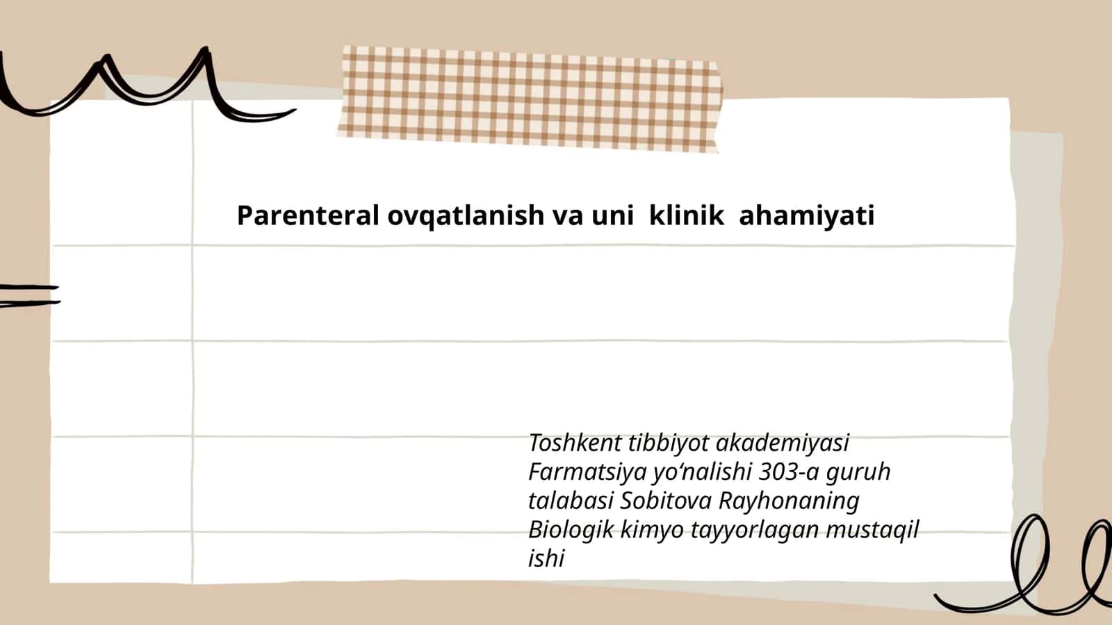 Parenteral ovqatlanish va uni klinik ahamiyati 1