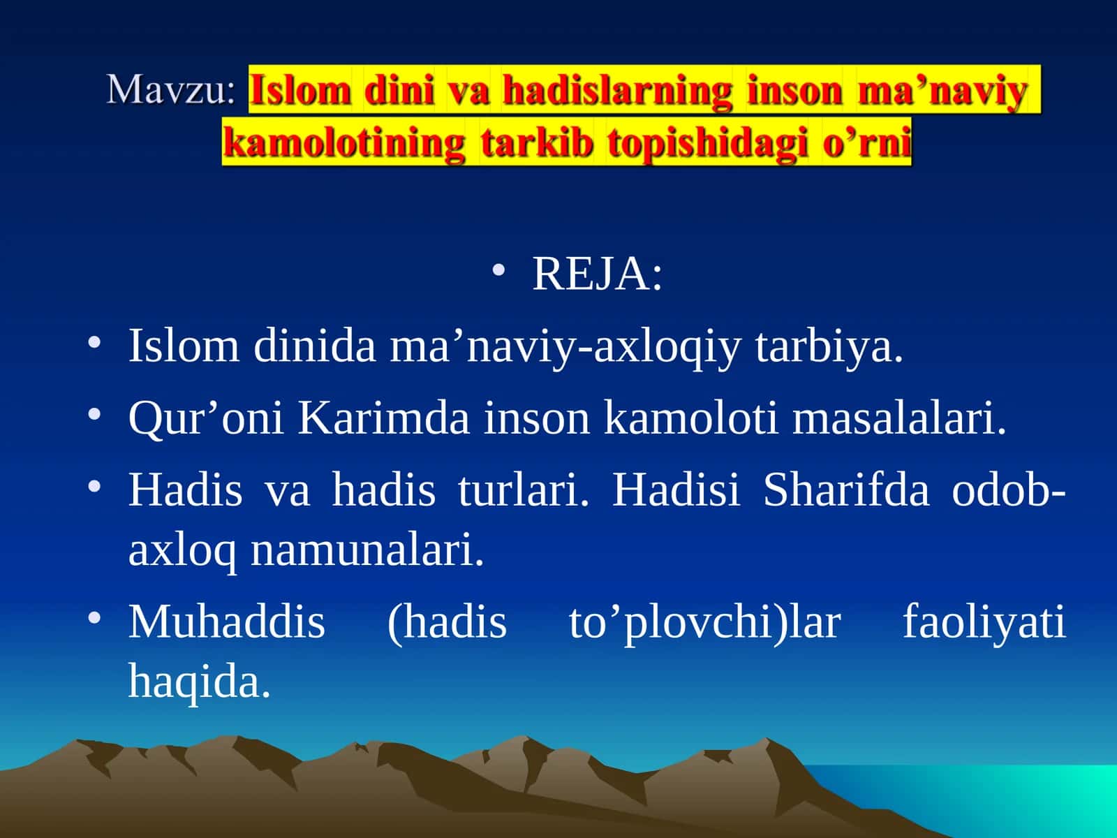 Islom dinida ma’naviy-axloqiy tarbiya 1