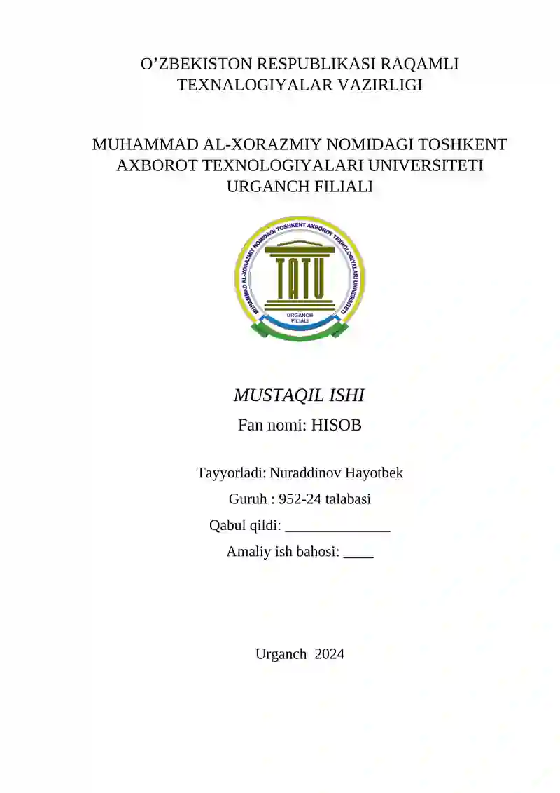 SUV OQIMLARINI HISOBLASH