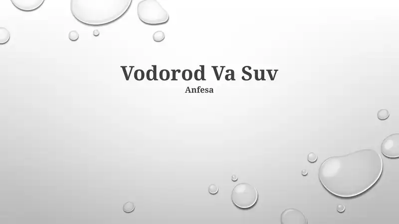 Vodorod Va Suv 1