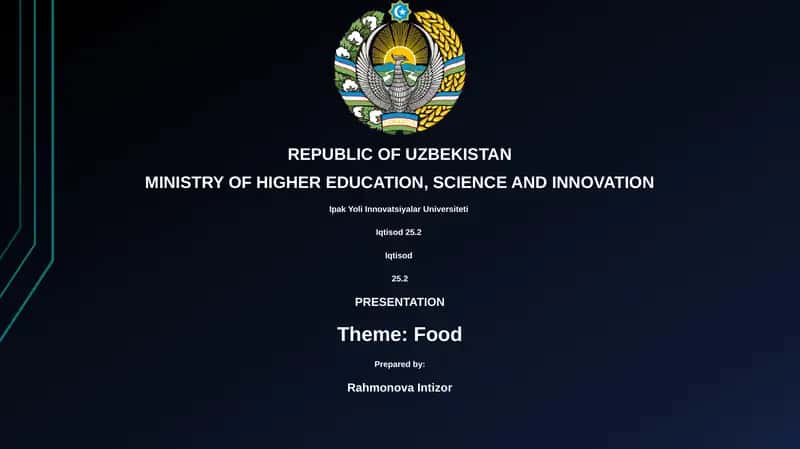 Food Presentation Iqtisod 25.2 1