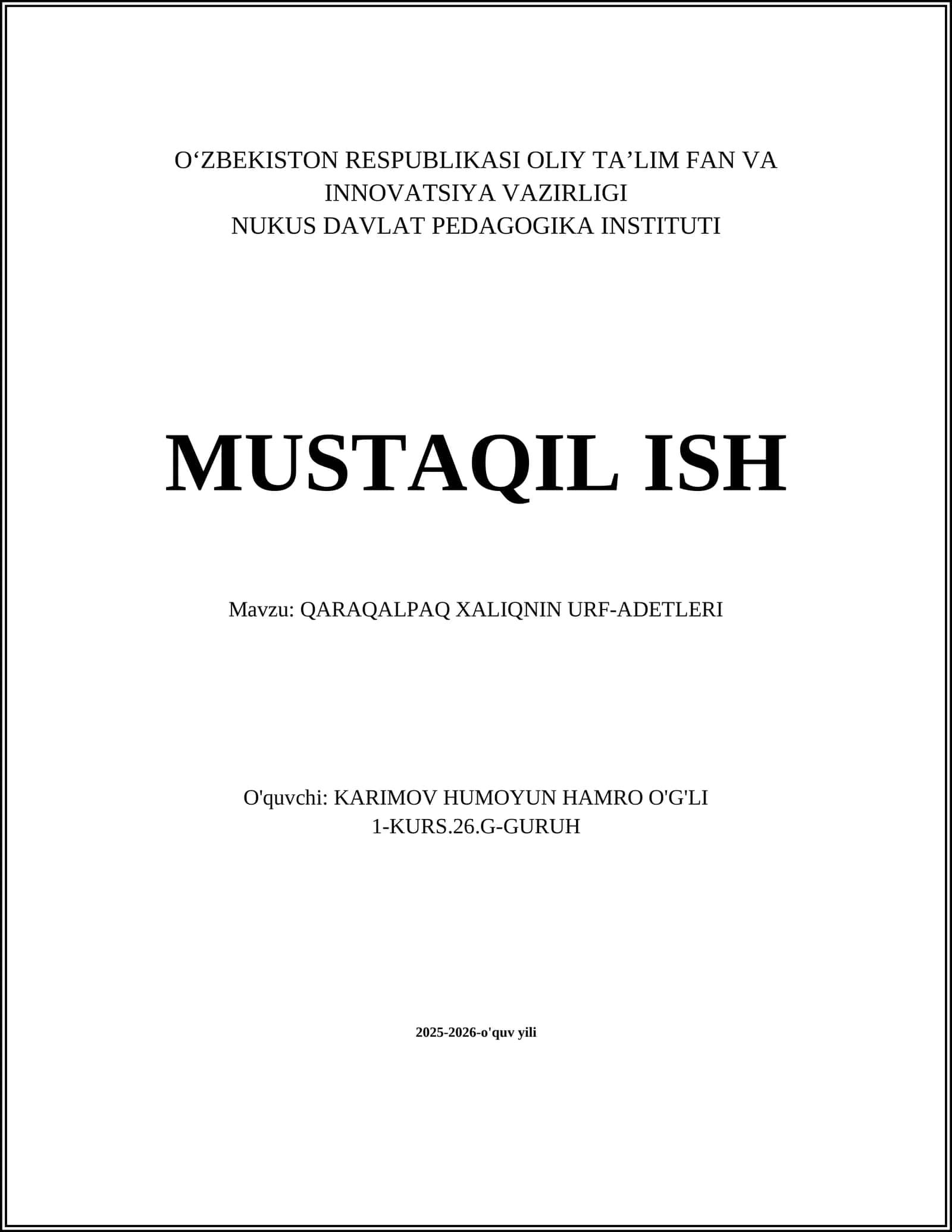 QARAQALPAQ XALIQNIN URF-ADETLERI 1