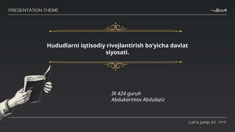 Hududlarni iqtisodiy rivojlantirish bo‘yicha davlat siyosati 1