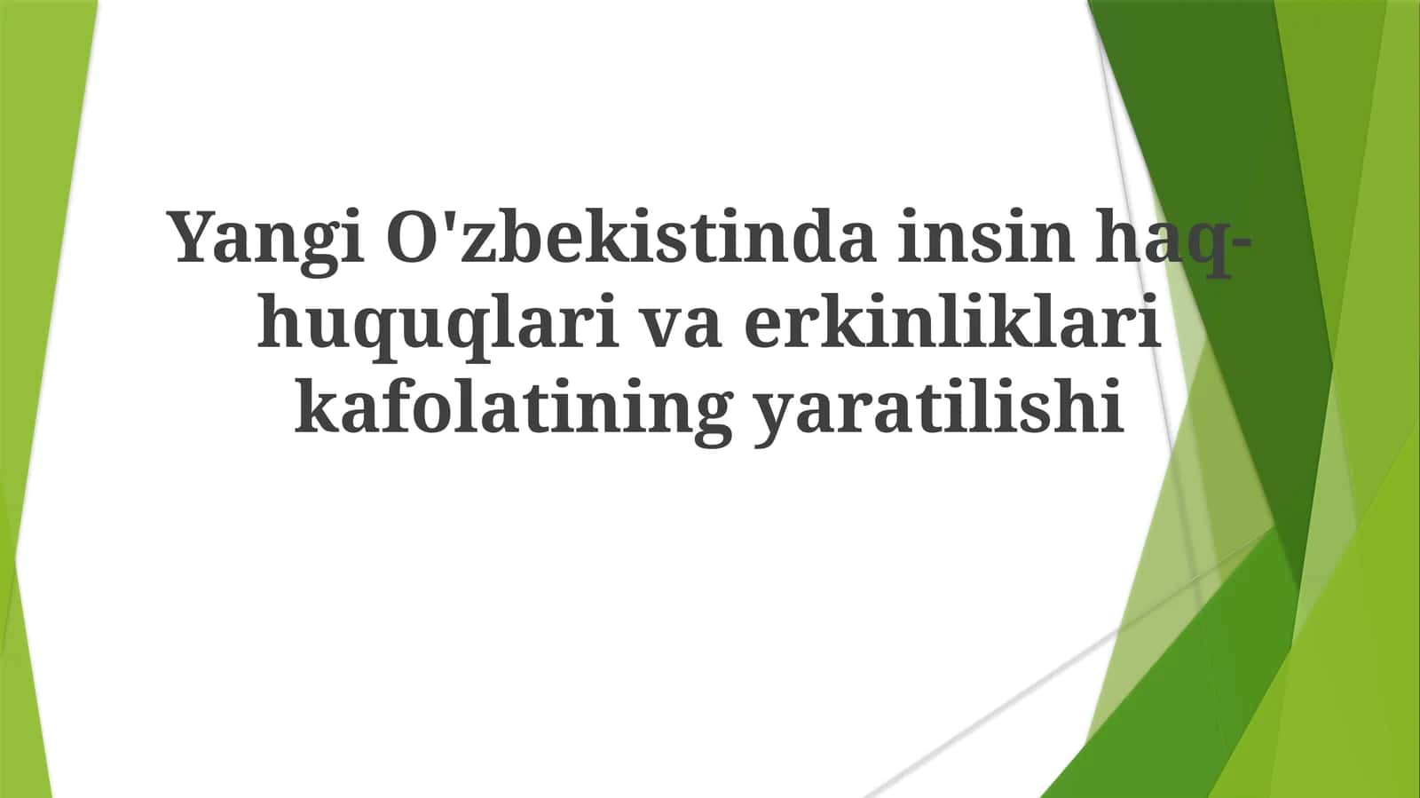 Yangi O'zbekistinda inson haq-huquqlari va erkinliklari kafolatining yaratilishi 1