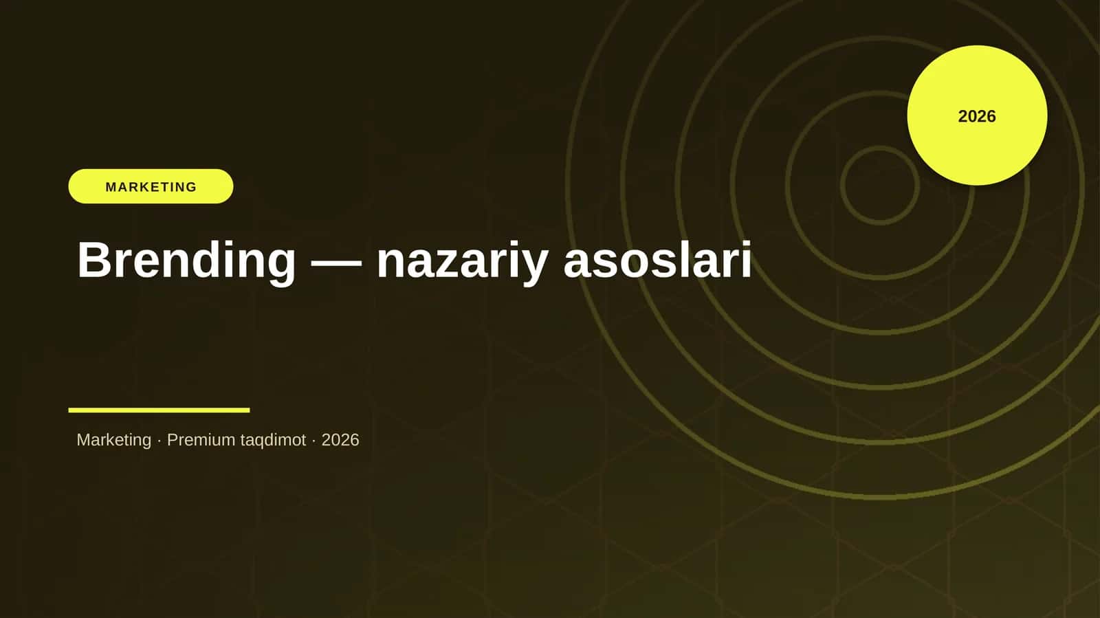 Brending — nazariy asoslari 1