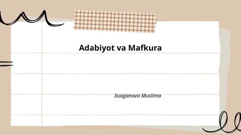 Adabiyot va Mafkura 1