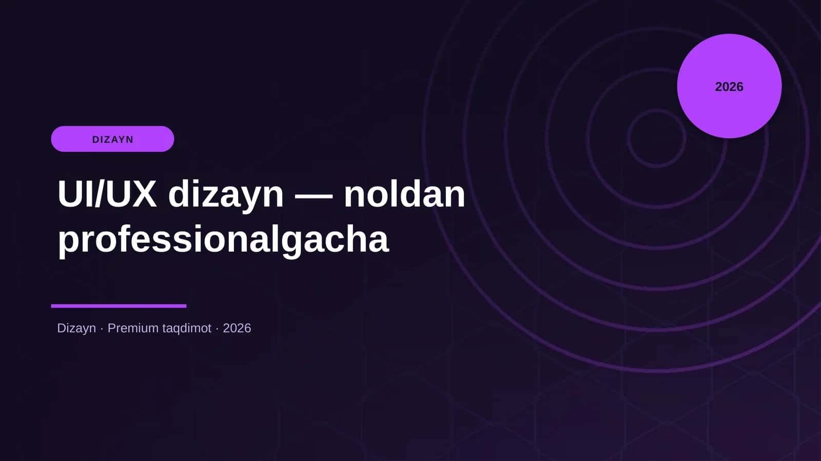 UI/UX dizayn — noldan professionalgacha 1