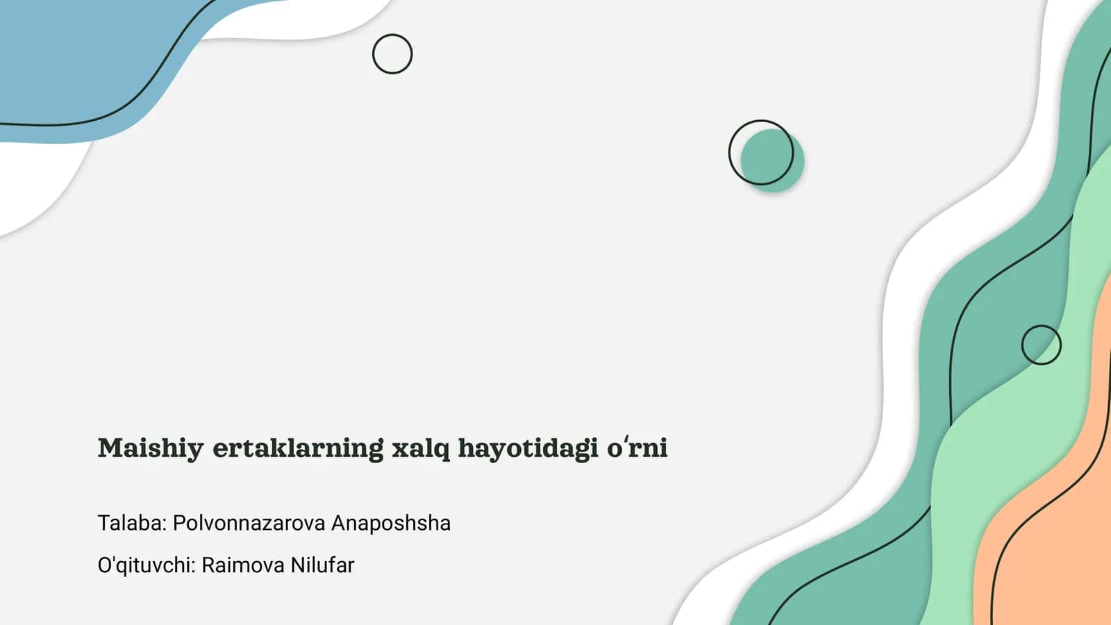 Maishiy ertaklarning xalq hayotidagi oʻrni 1