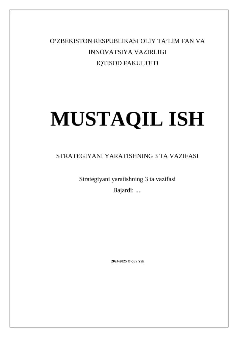 Strategiyani yaratishning 3 ta vazifasi 1