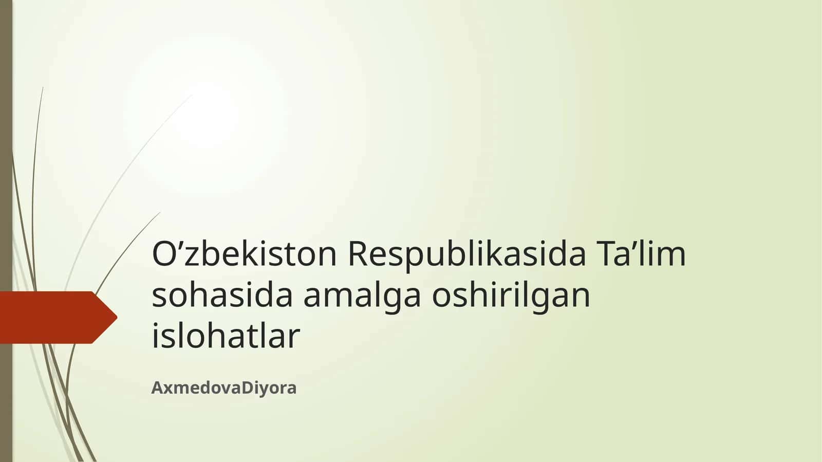 O’zbekiston Respublikasida Ta’lim sohasida amalga oshirilgan islohatlar 1