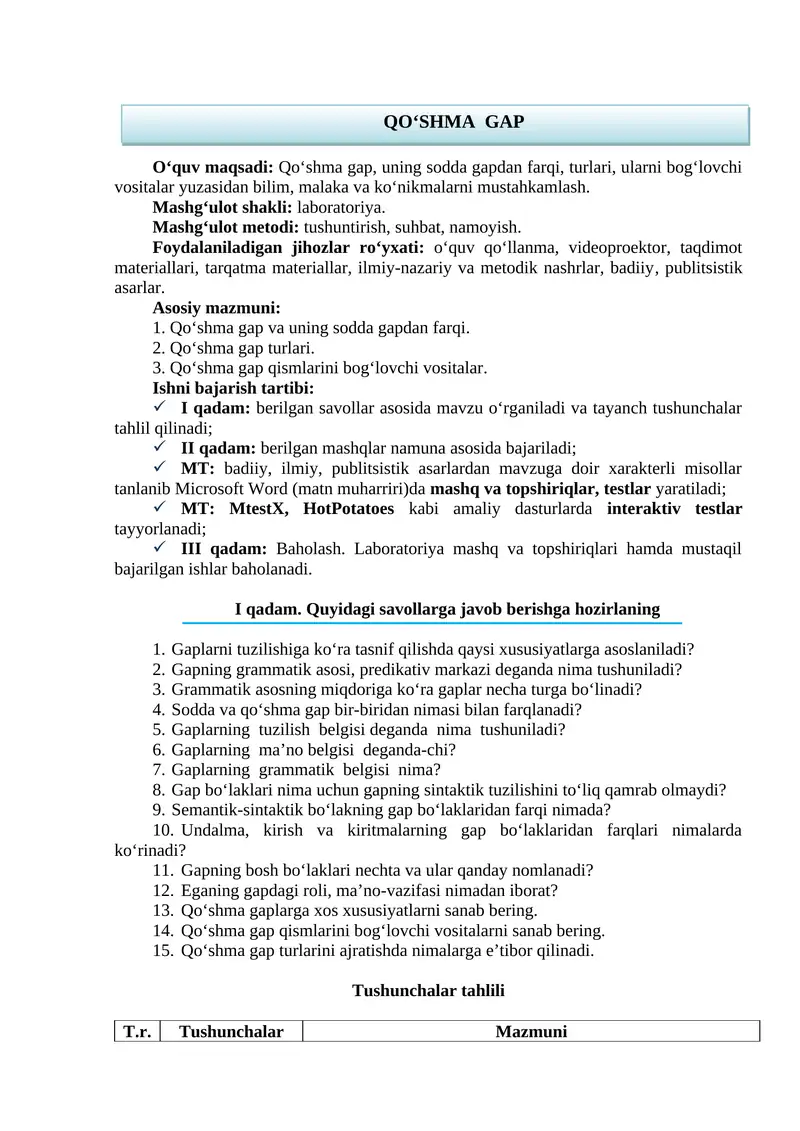 QO‘SHMA GAP 1
