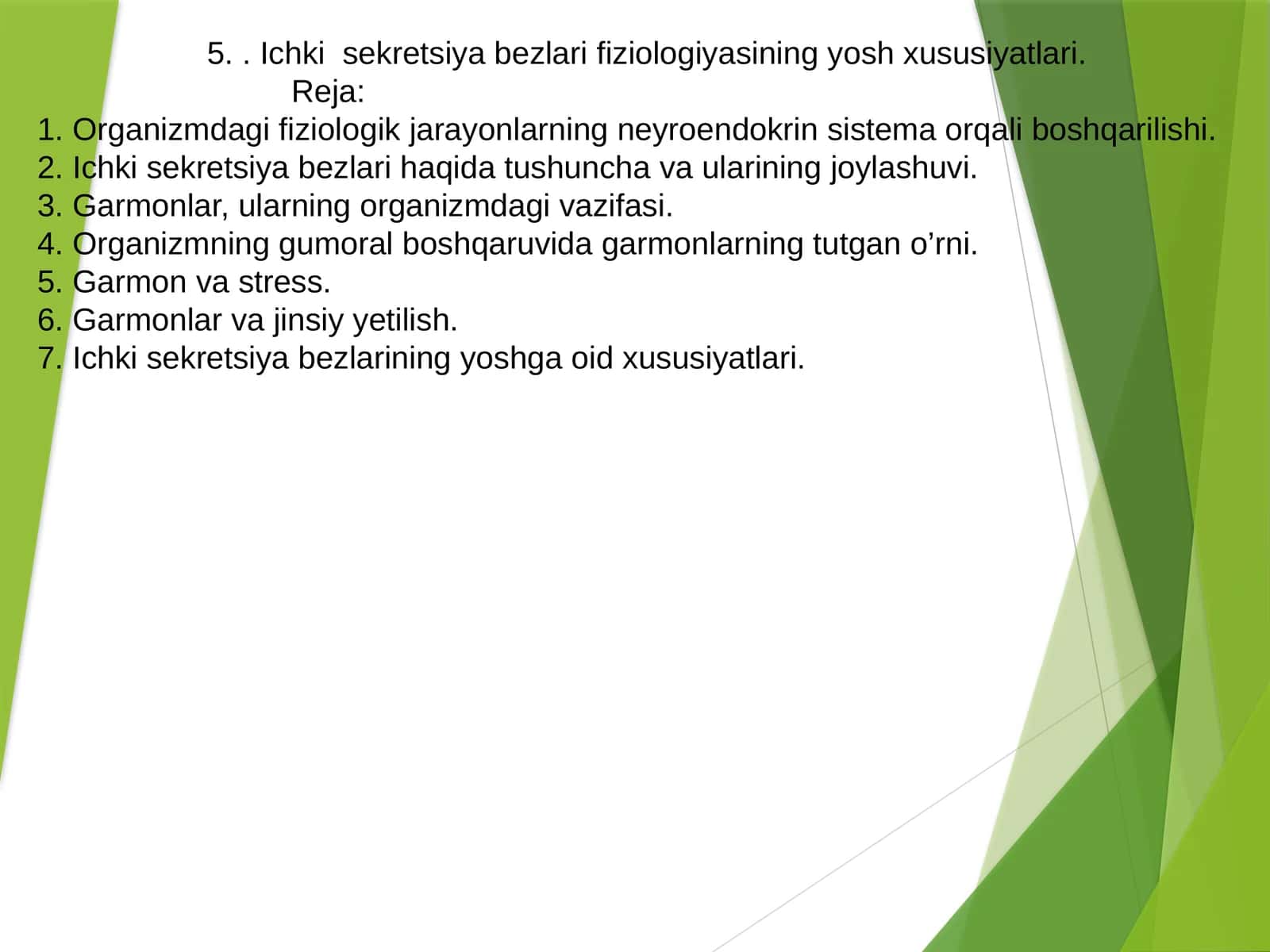 Ichki sekretsiya bezlari fiziologiyasining yosh xususiyatlari 1