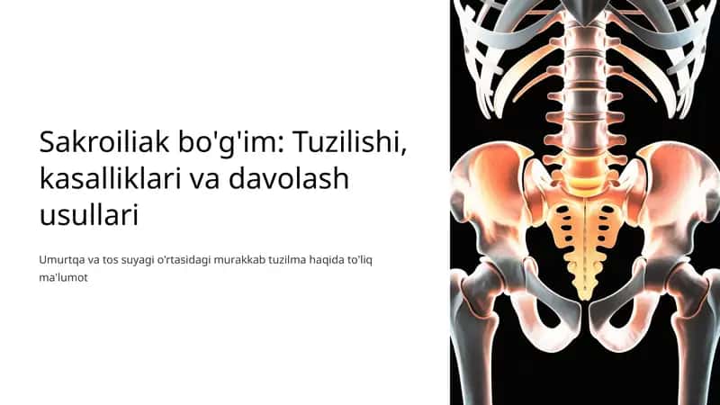 Sakroiliak bo'g'im: Tuzilishi, kasalliklari va davolash usullari 1