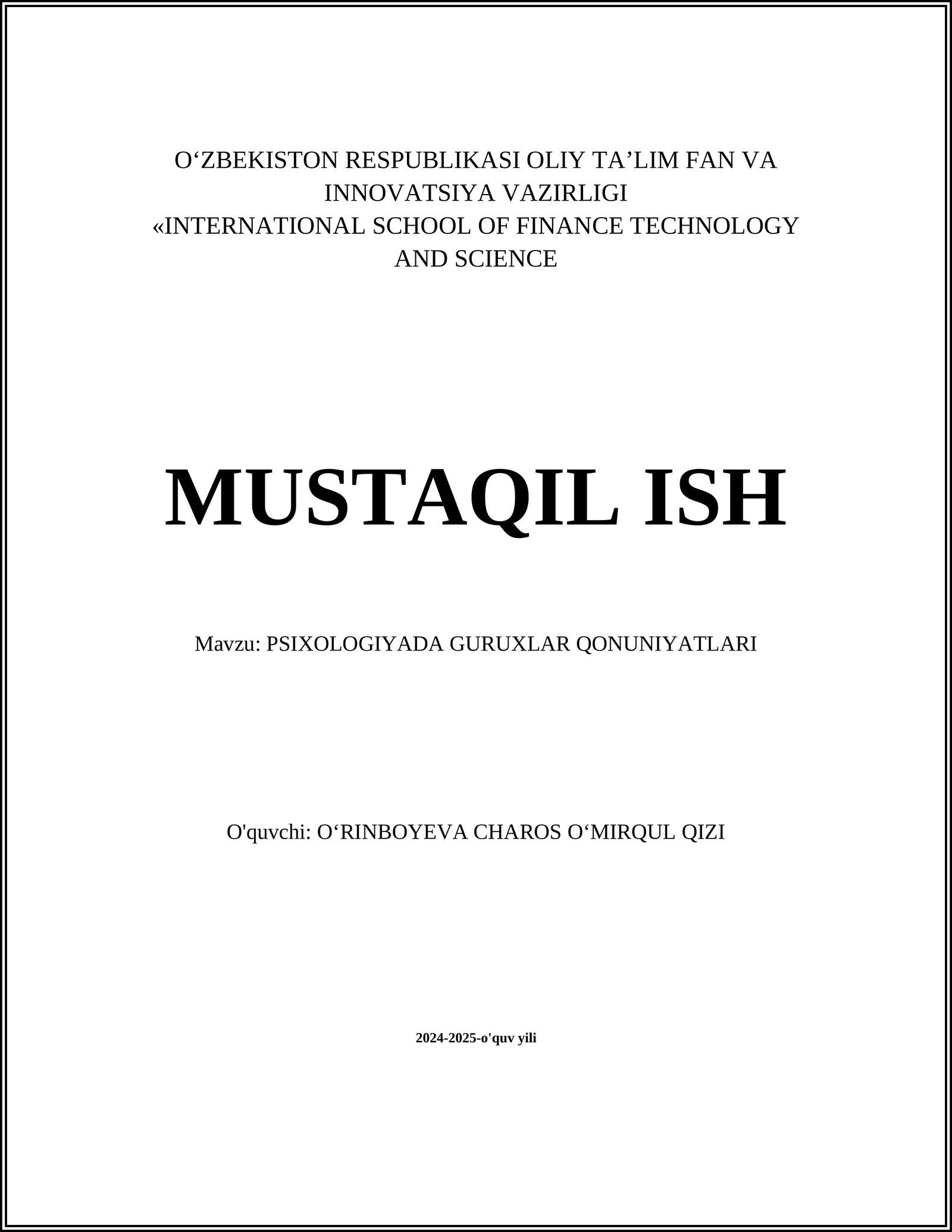 PSIXOLOGIYADA GURUXLAR QONUNIYATLARI 1