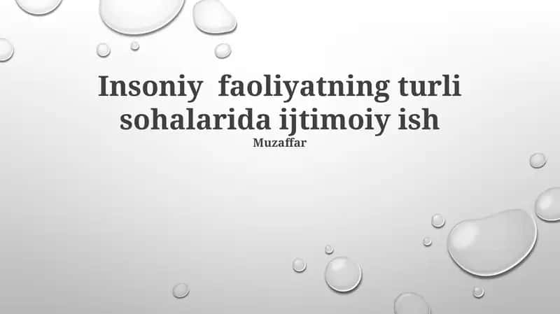Ijtimoiy ishlar reja 1