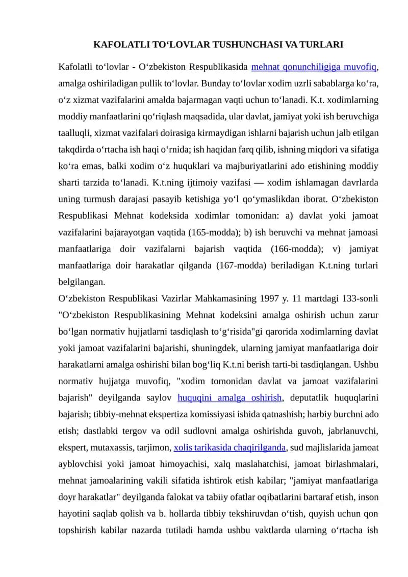 KAFOLATLI TO‘LOVLAR TUSHUNCHASI VA TURLARI 1