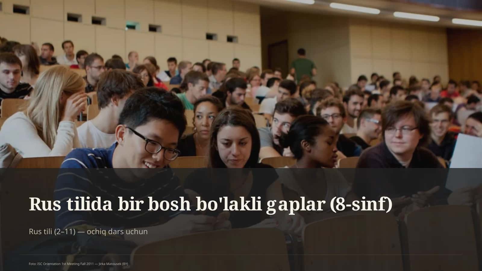 Rus tilida bir bosh bo'lakli gaplar (8-sinf) 1