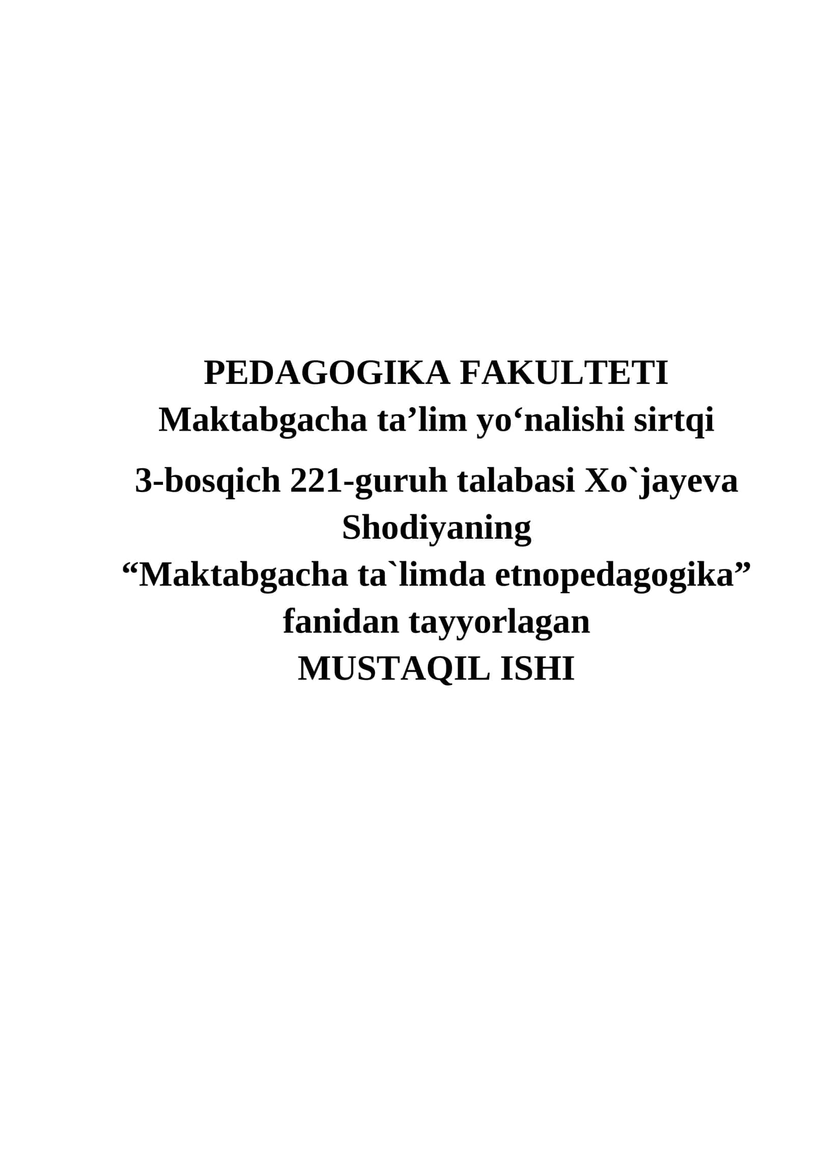 Maktabgacha ta'limda etnopedagogika 1