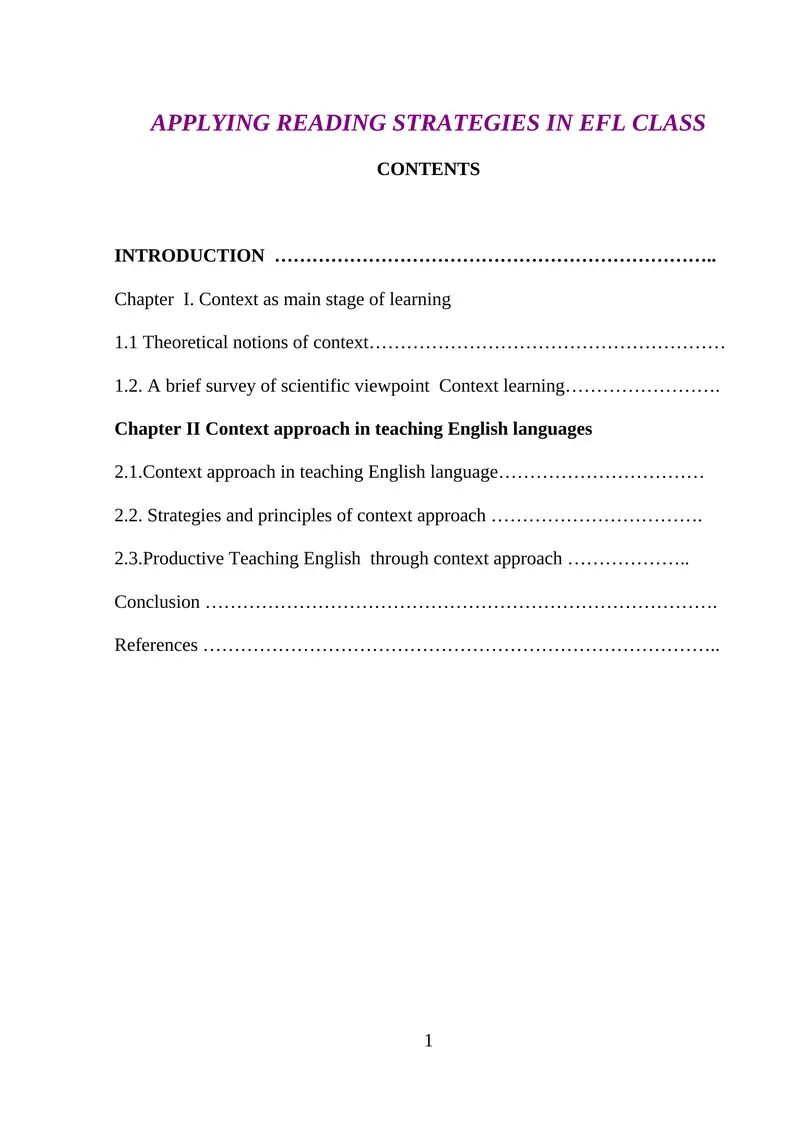 Teaching English through context approach 1