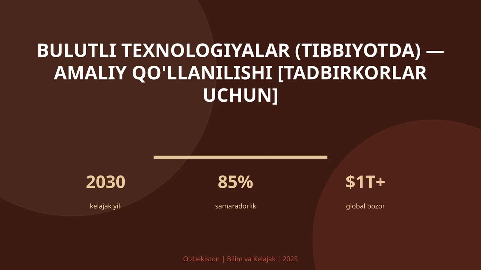 Bulutli texnologiyalar (tibbiyotda) - amaliy qo'llanilishi [tadbirkorlar uchun] 1