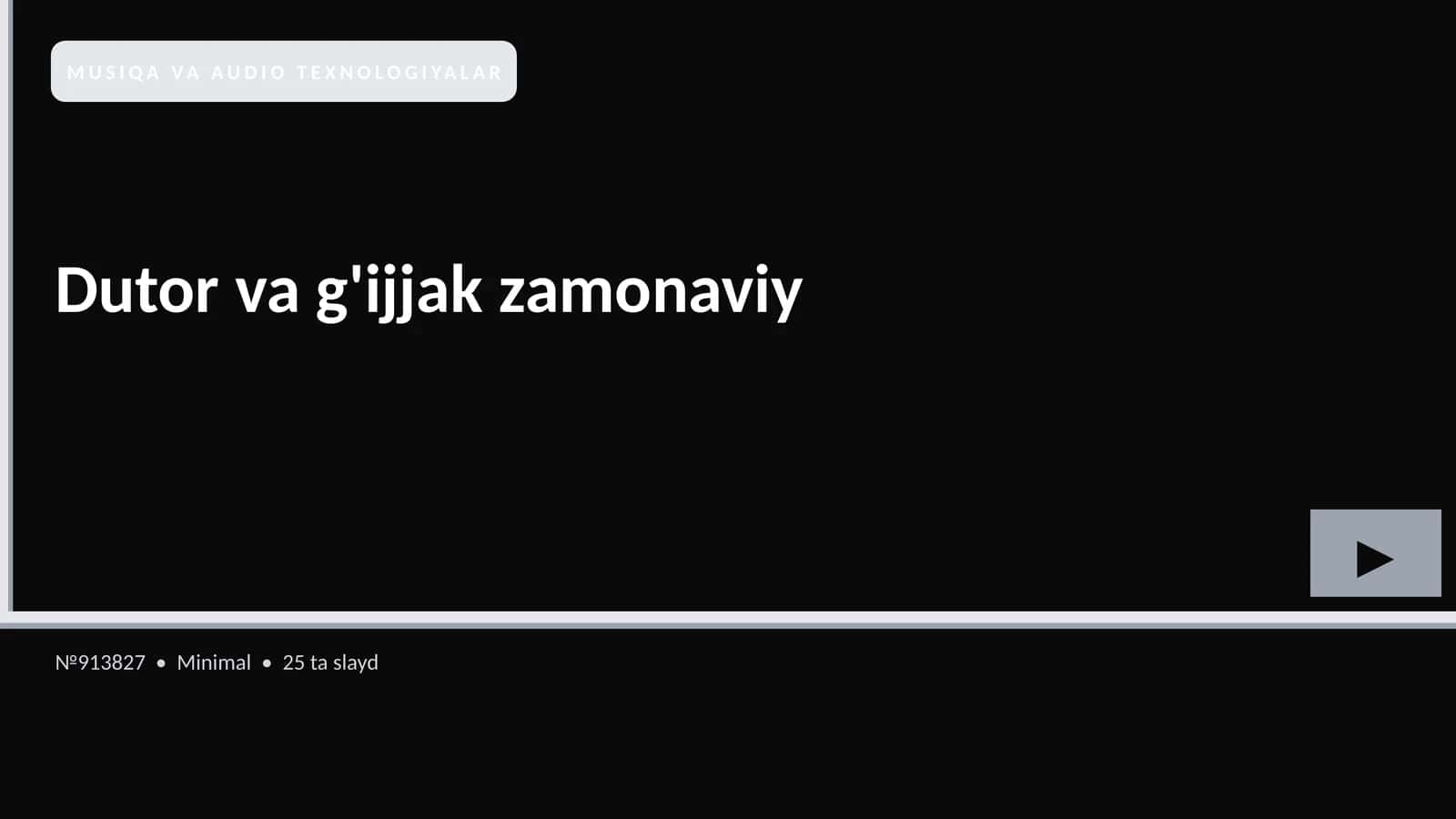 MUSIQA VA AUDIO TEXNOLOGIYALAR 1