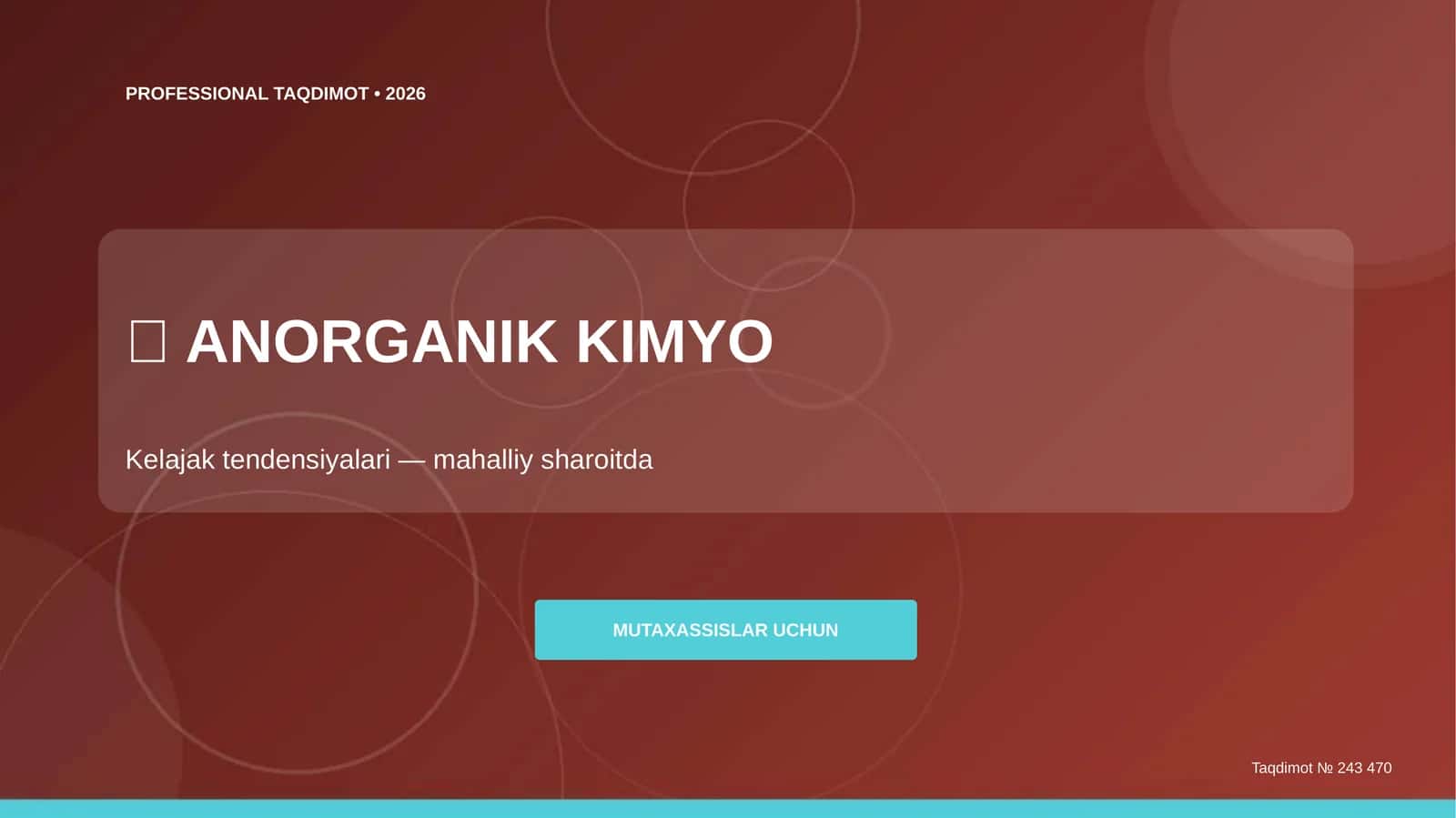 ANORGANIK KIMYO Kelajak Tendensiyalari 1