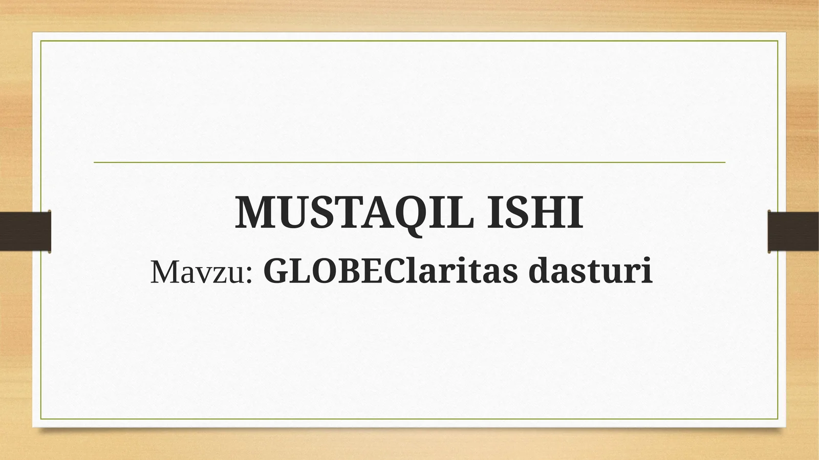 GLOBEClaritas dasturi 1