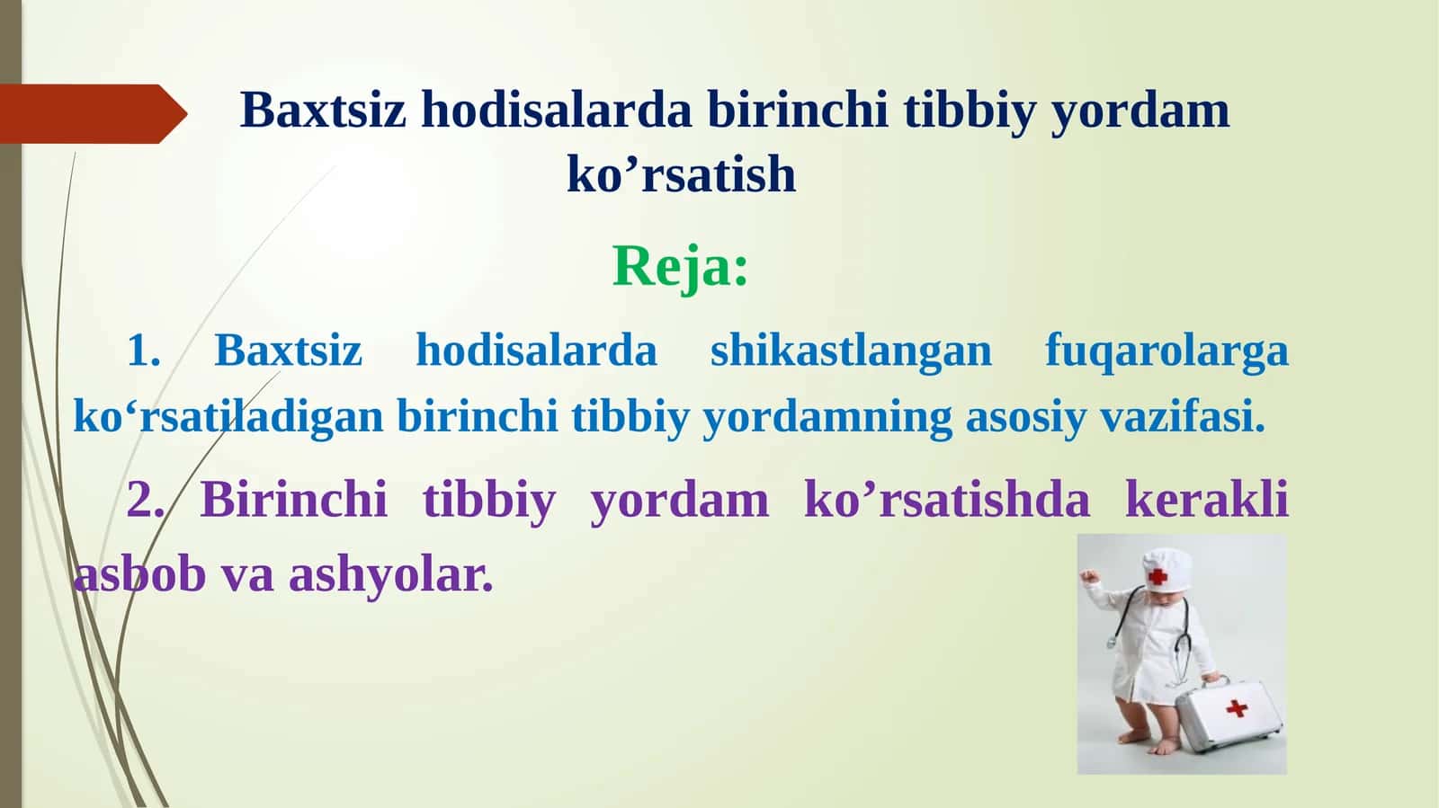 Bахtsiz hоdisаlаrdа birinchi tibbiy yordаm ko’rsаtish 1
