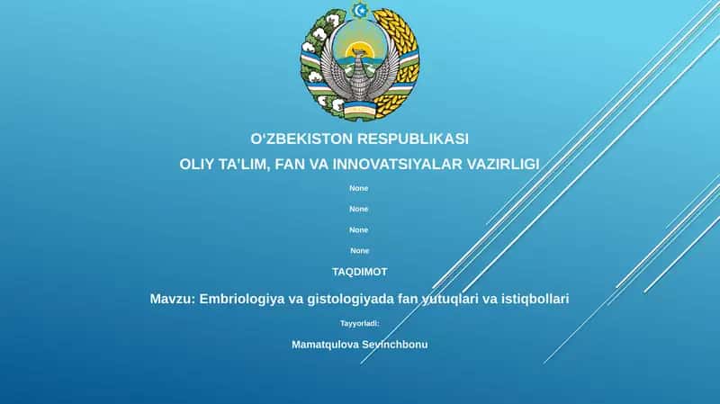 Embriologiya va gistologiyada fan yutuqlari va istiqbollari 1