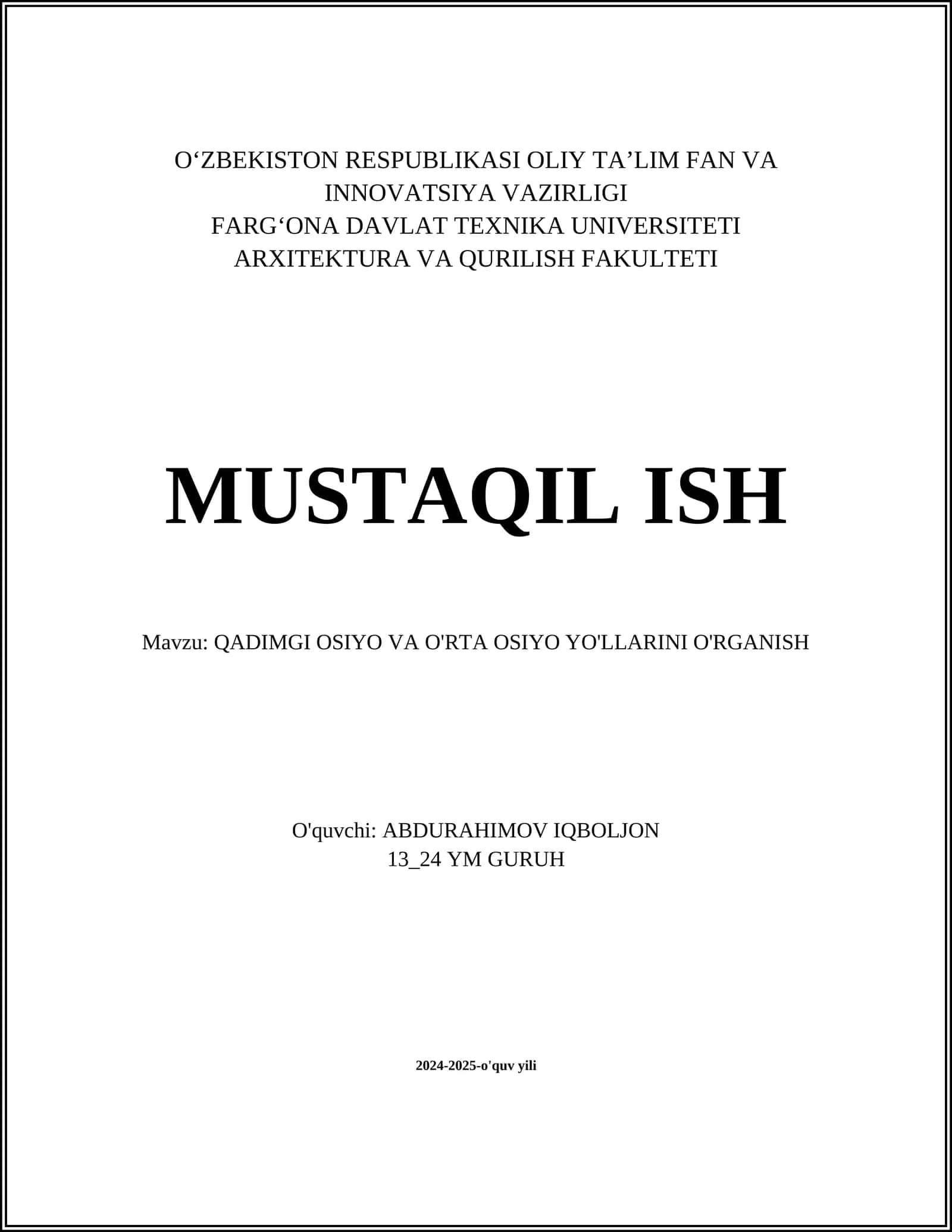 Qadimgi Buyuk Ipak Yo'li 1