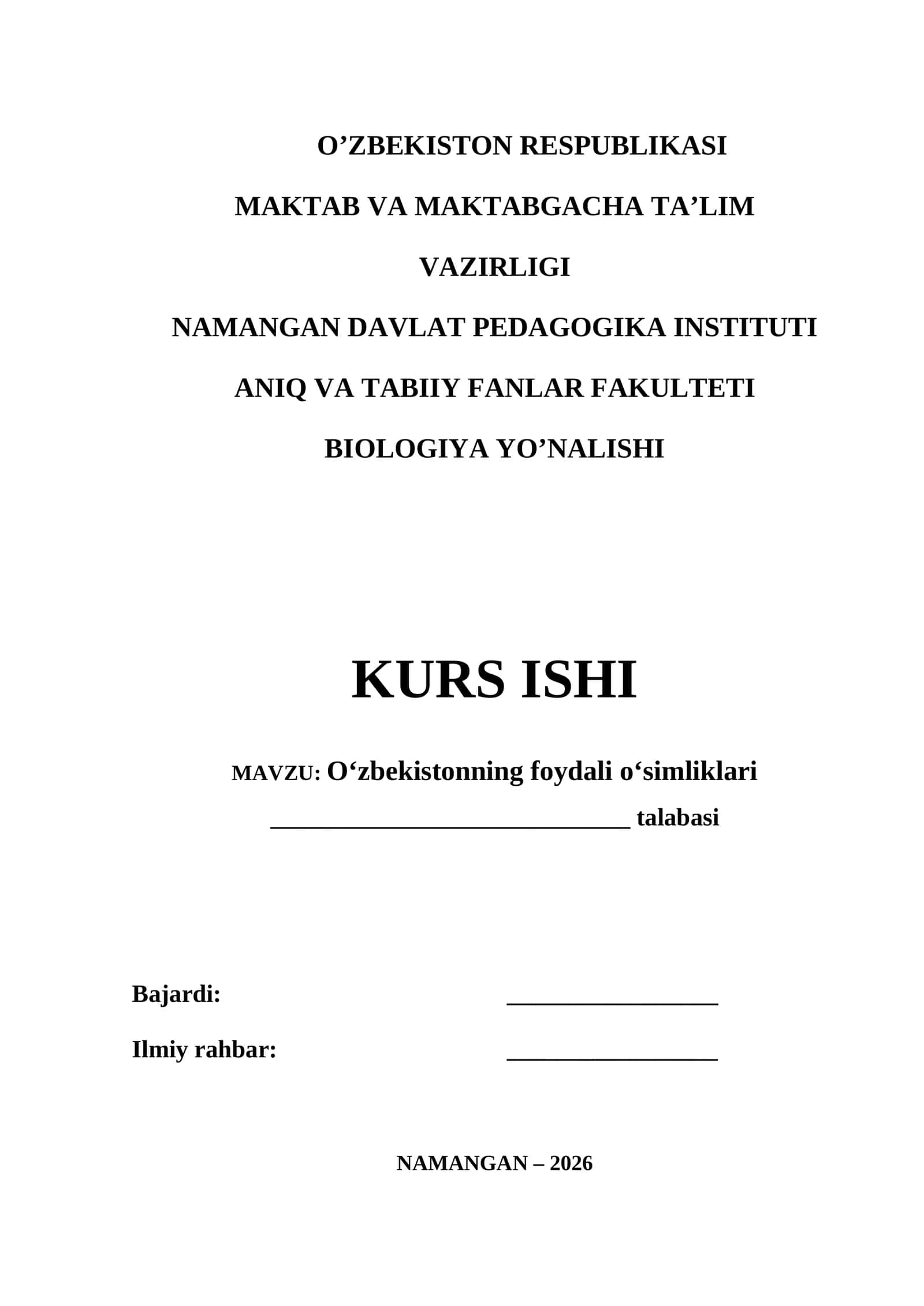 Oʻzbekistonning foydali oʻsimliklari 1