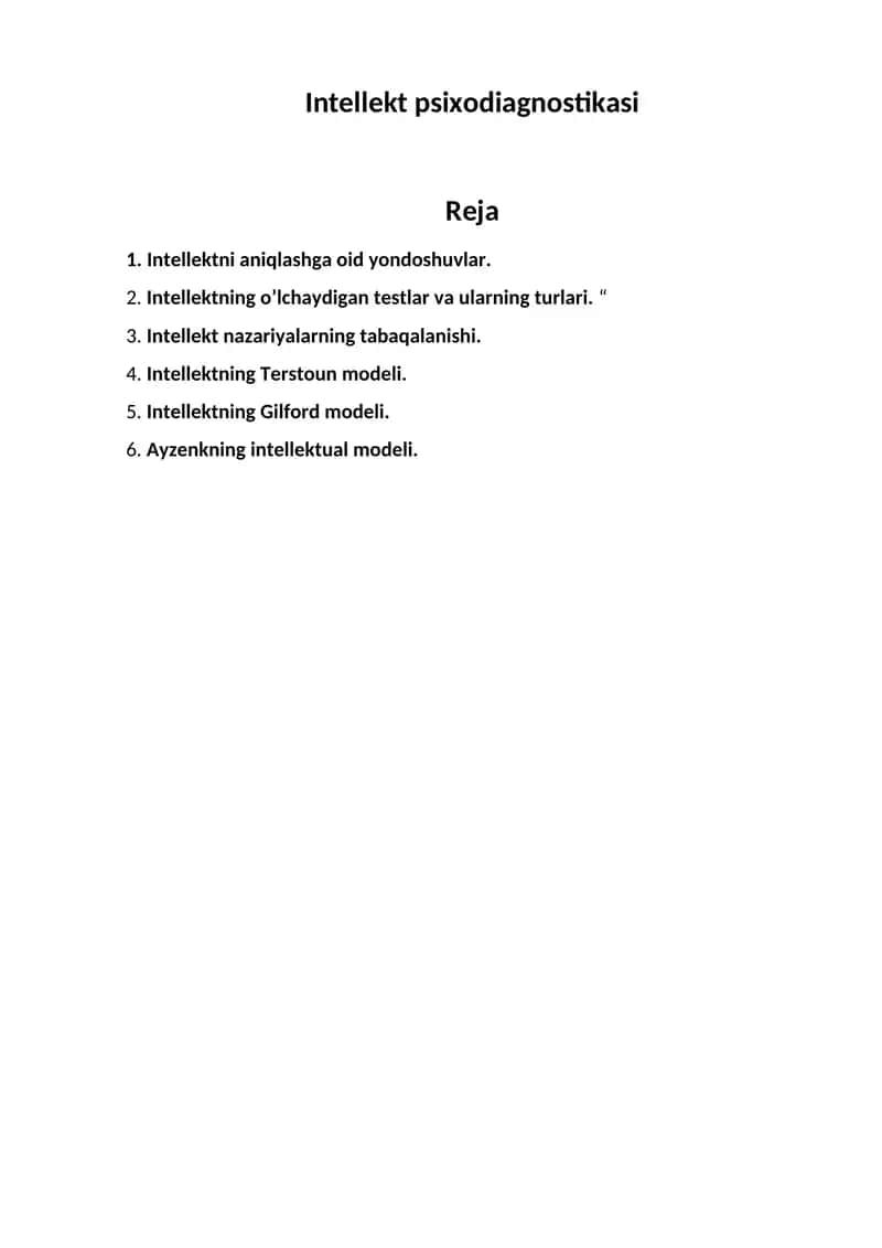 Intellekt psixodiagnostikasi 1