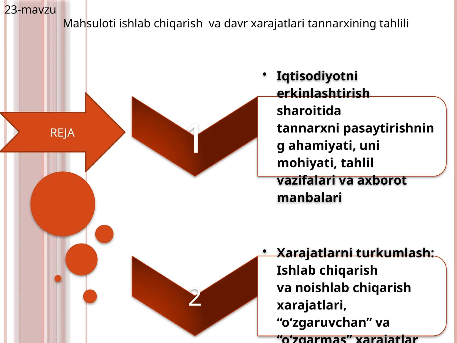 Mahsuloti ishlab chiqarish va davr xarajatlari tannarxining tahlili 1