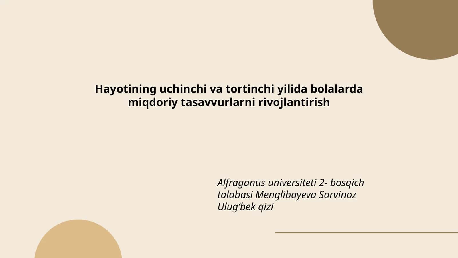 Miqdoriy tasavvurlarni rivojlantirish 1