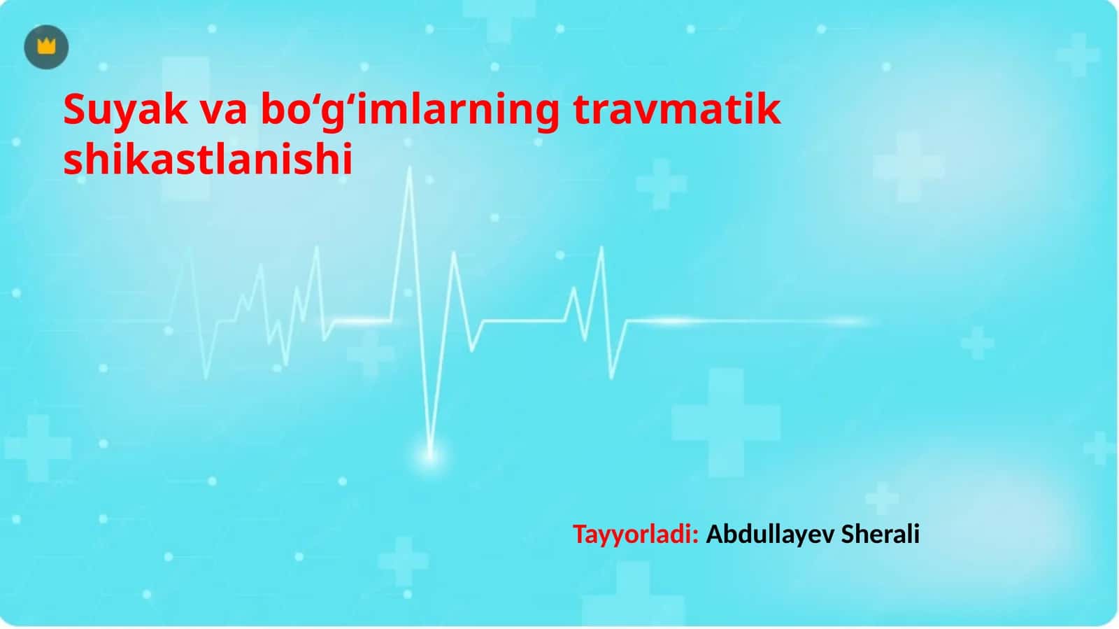 Suyak va bo‘g‘imlarning travmatik shikastlanishi 1
