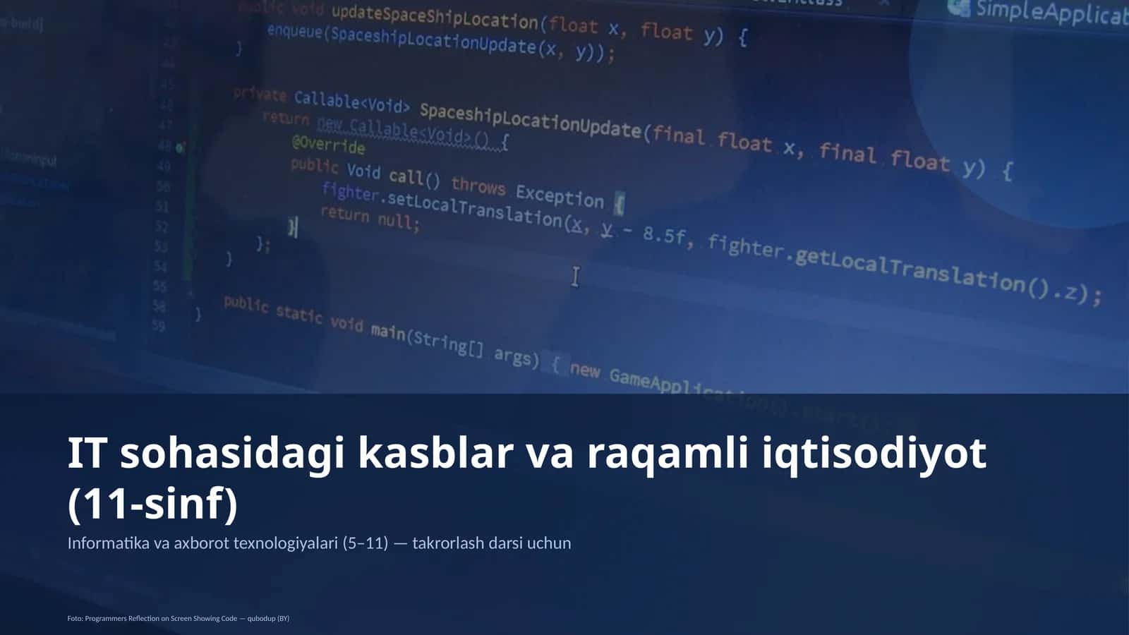 IT sohasidagi kasblar va raqamli iqtisodiyot (11-sinf) 1