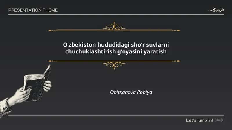 Oʻzbekiston hududidagi shoʻr suvlarni chuchuklashtirish gʻoyasini yaratish 1